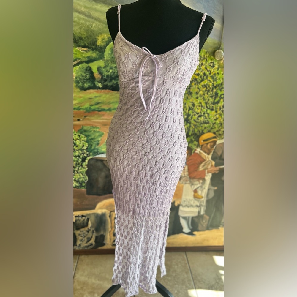 Elegant Lavender Lace Dress